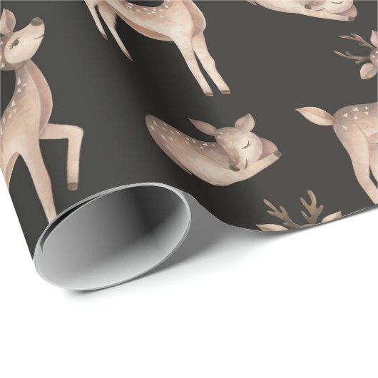 Schattige herten thema kerst cadeaupapier (Rol Hoek)