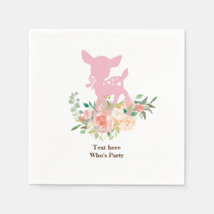 schattige herten, waterverf bloem, Bord van bloemp Servet