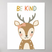 Schattige Herten Wees Vriendelijk Kinder Poster (Voorkant)
