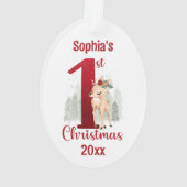 Schattige hertenbos nummer één eerste kerst ornament (achterkant)