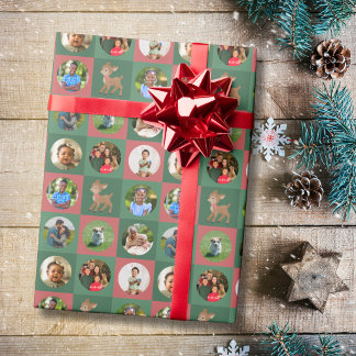Schattige hertenfoto Kerstmis Cadeaupapier