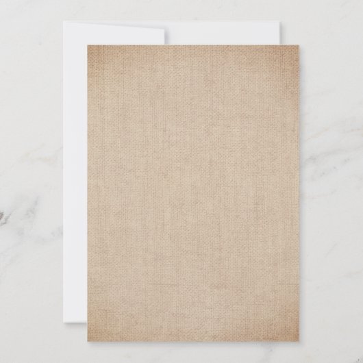 Schattige hertenpaar rustieke burlap bruiloft uitn kaart (Achterkant)