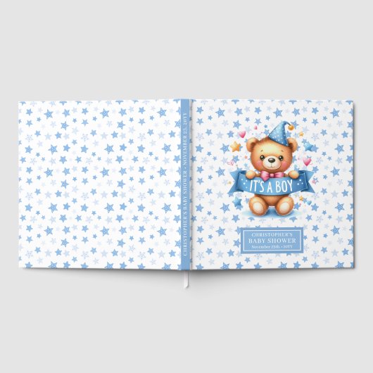Schattige Het is een baby shower van een teddybeer Gastenboek (Volledig)