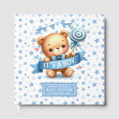 Schattige Het is een Boy Baby shower Guest Book om Gastenboek (Voorkant)