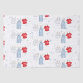 Schattige Het is een Boy Clothesline Denim Blue Tissuepapier (Voorkant)