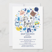 Schattige Het is een jongen! Boys Baby shower Invi Kaart (Voorkant)