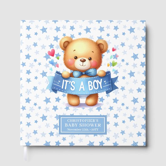 Schattige Het is een jongensgastenboek voor het ba Gastenboek (Voorkant)