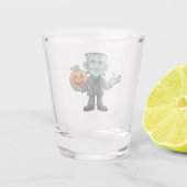 Schattige, het monster van cartoon Frankenstein Shot Glas (Achterkant)