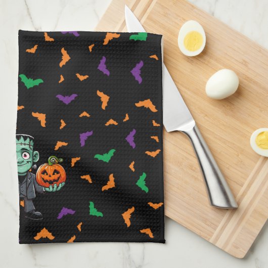 Schattige, het monster van cartoon Frankenstein Theedoek (Quarter Fold)