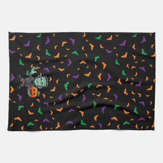 Schattige, het monster van cartoon Frankenstein Theedoek (Horizontaal)