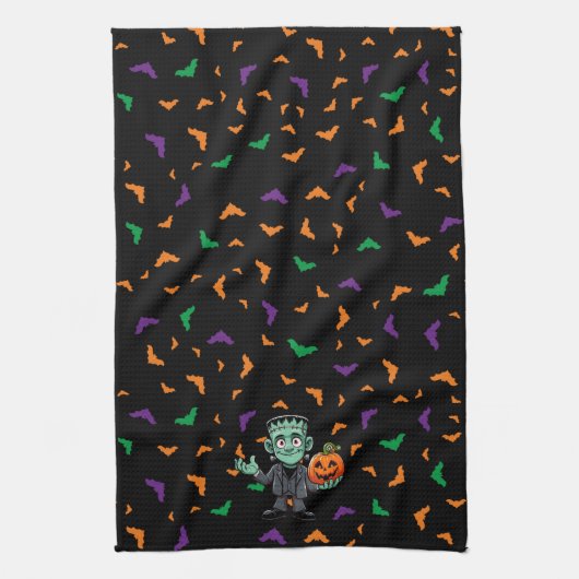 Schattige, het monster van cartoon Frankenstein Theedoek (Verticaal)