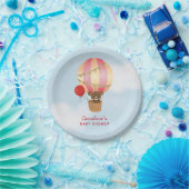 Schattige Hete Luchtballon Meisje Baby shower Papieren Bordje (Feest)