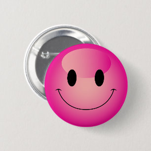 Schattige hete roze Decora Kei glimlachende emoji Ronde Button 5,7 Cm