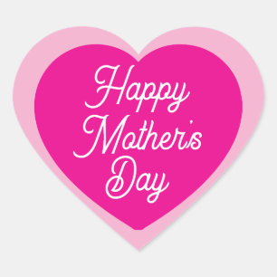 Schattige hete roze gelukkige Moederdag Hart Sticker