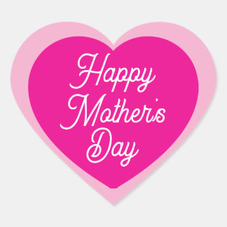 Schattige hete roze gelukkige Moederdag Hart Sticker