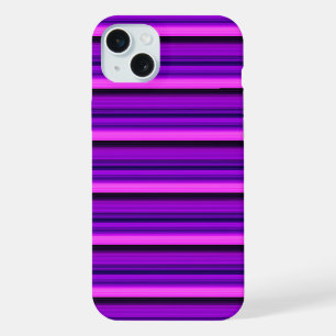 Schattige hete zwarte paarse strepen iPhone 15 plus case