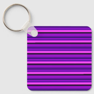 Schattige hete zwarte paarse strepen sleutelhanger