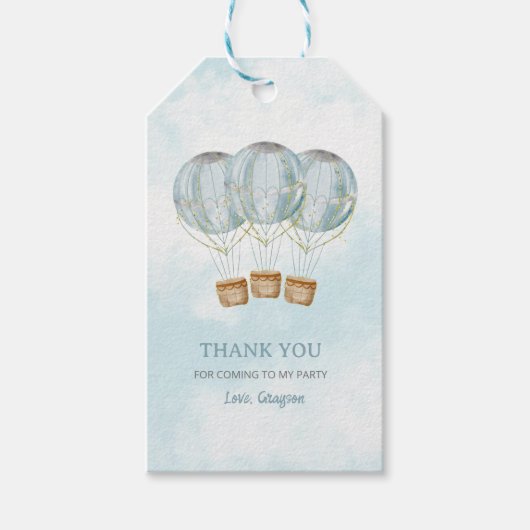 Schattige heteluchtballon bedankt cadeaulabel (Voorkant)