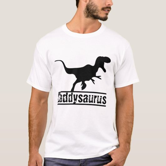 schattige heup aanpasbare Daddysaurus Family Dinos T-shirt (Voorkant)