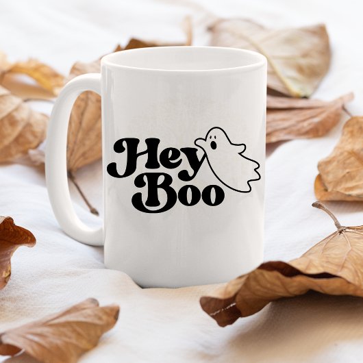 Schattige Hey Boo Funny Ghost Halloween Koffiemok