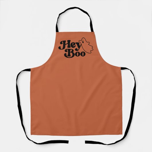 Schattige Hey Boo Funny Ghost Halloween Schort (Voorkant)
