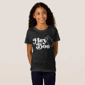 Schattige Hey Boo Funny Ghost Halloween T-shirt (Voorkant volledig)