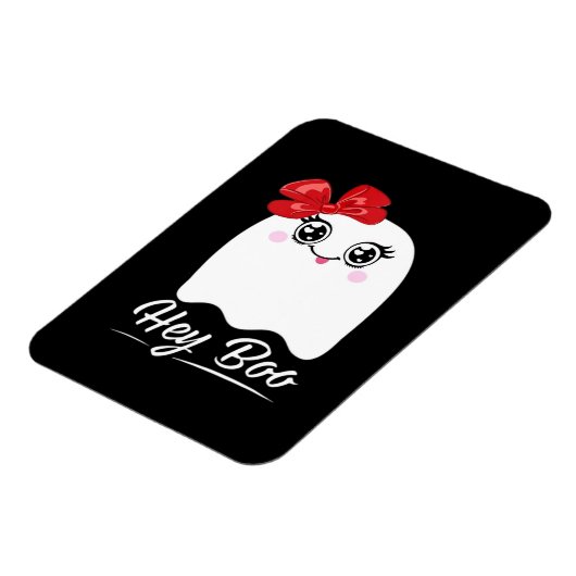 Schattige Hey Boo Halloween Magneet (Linkerzijde)