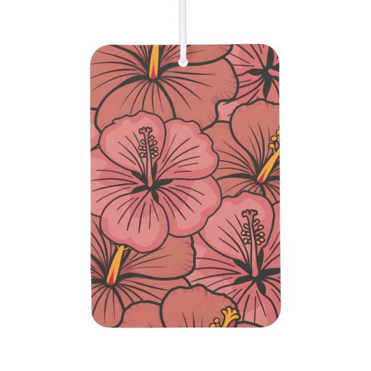 Schattige hibiscuspatroon luchtverfrisser (Voorkant)