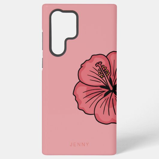 Schattige hibiscuspatroon samsung galaxy hoesje (Achterkant)