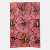 Schattige hibiscuspatroon theedoek (Verticaal)
