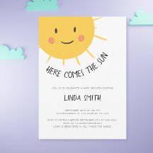 Schattige Hier Komt de Zon Baby shower