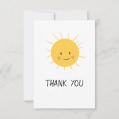 Schattige hier komt het zon Baby shower Bedankkaart (Voorkant)