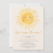 Schattige hier komt het zon Baby shower Kaart (Voorkant)
