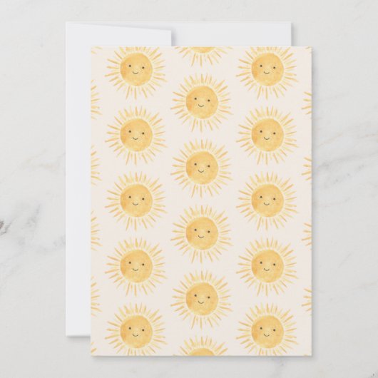 Schattige hier komt het zon Baby shower Kaart (Achterkant)