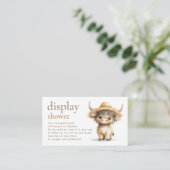 Schattige Highland Koe Display Baby shower Informatiekaartje (Staand voorkant)