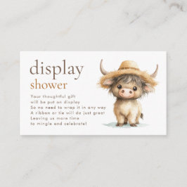 Schattige Highland Koe Display Baby shower Informatiekaartje