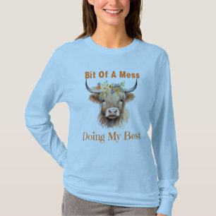 Schattige Highland Koe Doet Mijn Beste Shirt