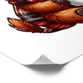 Schattige Highland Koe genieten van gezellige dran Poster (Hoek)