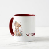 Schattige Highland Koe Kerstdrinken Mok (Voorkant links)