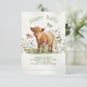 Schattige Highland Koe Luier Raffle Kaarten (Staand voorkant)