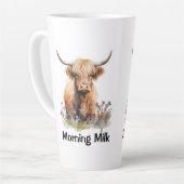 Schattige Highland Koe Morning Milk 2 Gepersonalis Latte Mok (Linkerhoek)
