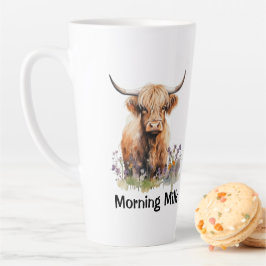 Schattige Highland Koe Morning Milk 2 Gepersonalis Latte Mok