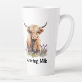 Schattige Highland Koe Morning Milk 2 Gepersonalis Latte Mok