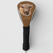 Schattige HIGHLANDER KOE Golf Head Hoesje Golfheadcover (Voorkant)