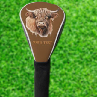 Schattige HIGHLANDER KOE Golf Head Hoesje Golfheadcover