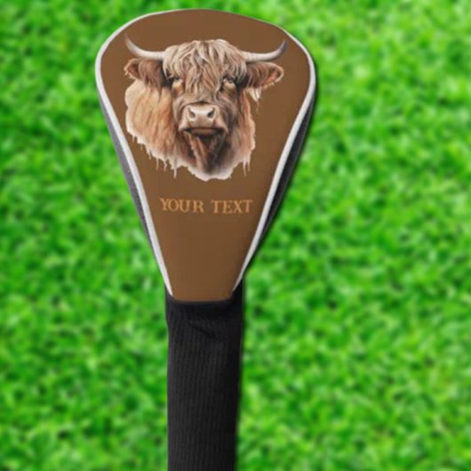 Schattige HIGHLANDER KOE Golf Head Hoesje Golfheadcover