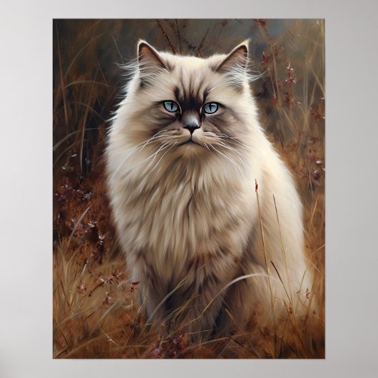 Schattige Himalaya Cat Art Print Poster (Voorkant)