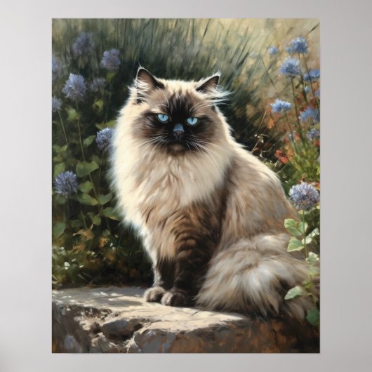 Schattige Himalaya Cat Art Print Poster (Voorkant)