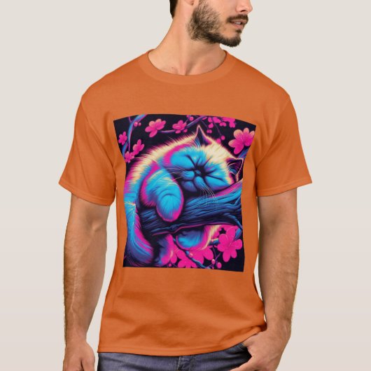 Schattige Himalaya kat slaap vrienden T-shirt (Voorkant)