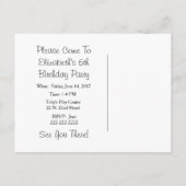 Schattige Hip Bunny met Bril Verjaardagsuitnodigin Uitnodiging Briefkaart (Achterkant)